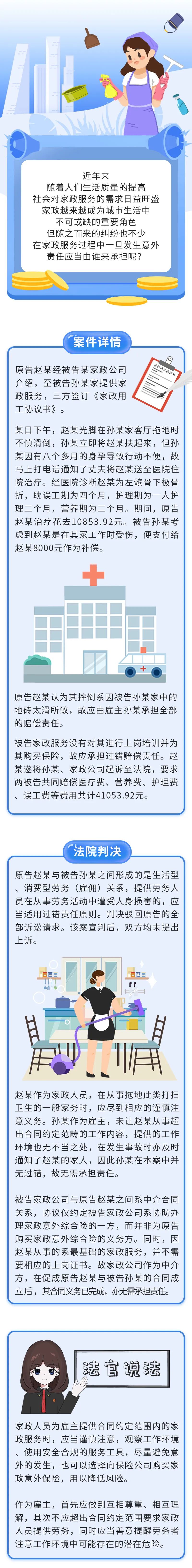 【以案释法】家政阿姨拖地摔倒怪地太滑起诉雇主 法院：驳回！