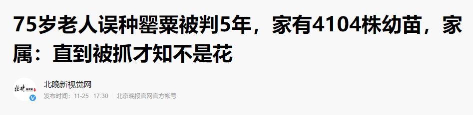 七旬老人误种4104株罂粟幼苗被判5年，冤不冤？法院作出回应！