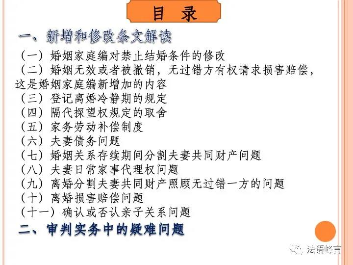 最高院法官最新课件：民法典婚姻家庭编修改部分及审判实践中的疑难问题（权威）